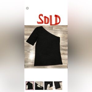 ❤️ Wilfred Black One-Shoulder Short Sleeve Top